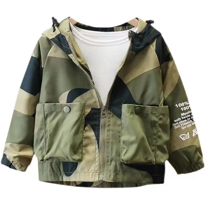 Children Jackets Autumn Spring Kids Outerwear Coats Cute Camouflage Jackets for 2024 Boys Girls Windbreaker Coat 2-12Y