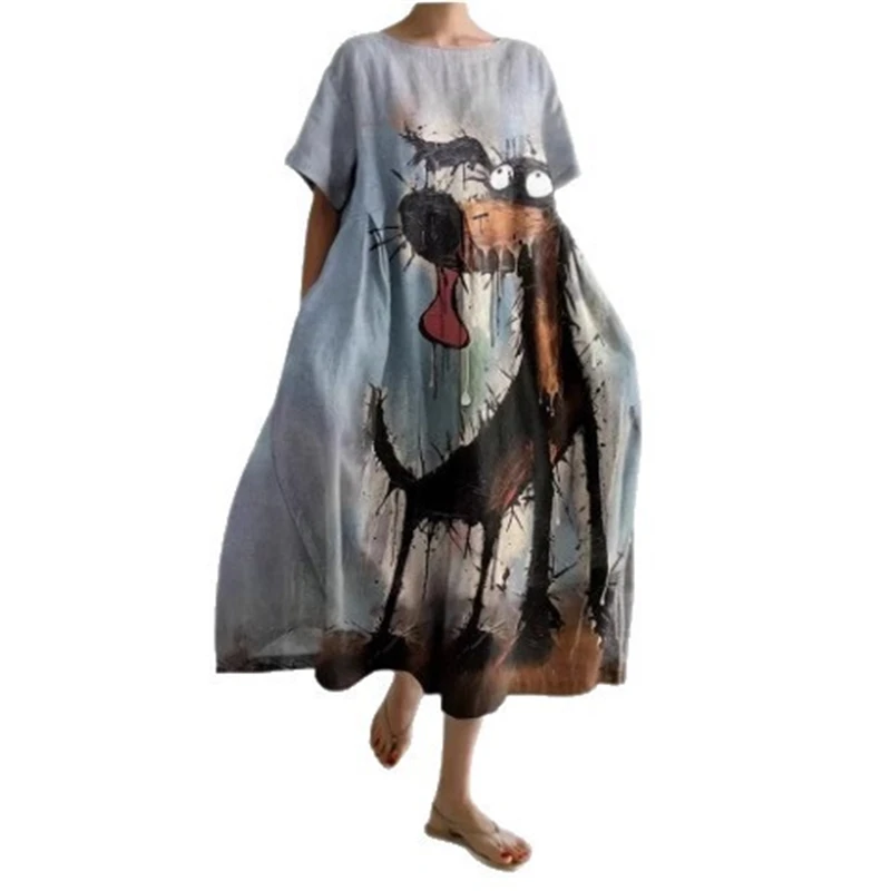 Col rond manches courtes hauts femmes imprimé Animal fleuri coton comme Blouse décontracté usage quotidien mode femme t-shirts été