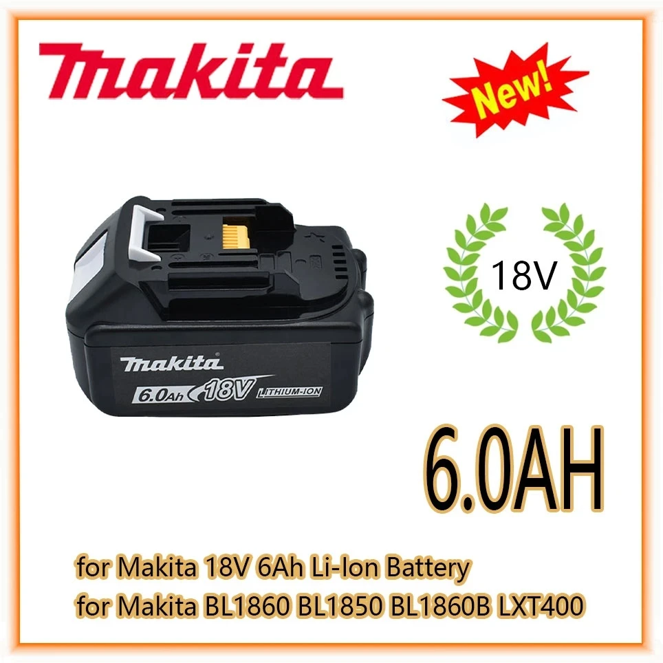 

Makita With LED Lithium Ion Replacement LXT BL1860B BL1860 BL1850 100% Original Makita 18V 6.0Ah Rechargeable Power Tool Battery