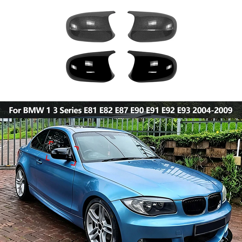 Glossy Black 1 Pair For BMW 1 3 series E87 E81 E82 E90 E91 E92 E93 2004-2009 Car Rear view Mirror Cover CapFacelift LCI Cover