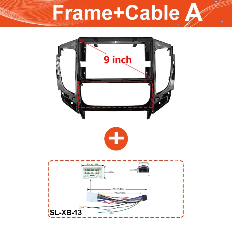 For Mitsubishi Triton L200 2015-2019 9 Inch Car Multimedia Radio Frame Dash Panel CAN Bus Wiring Harness Installation Kit