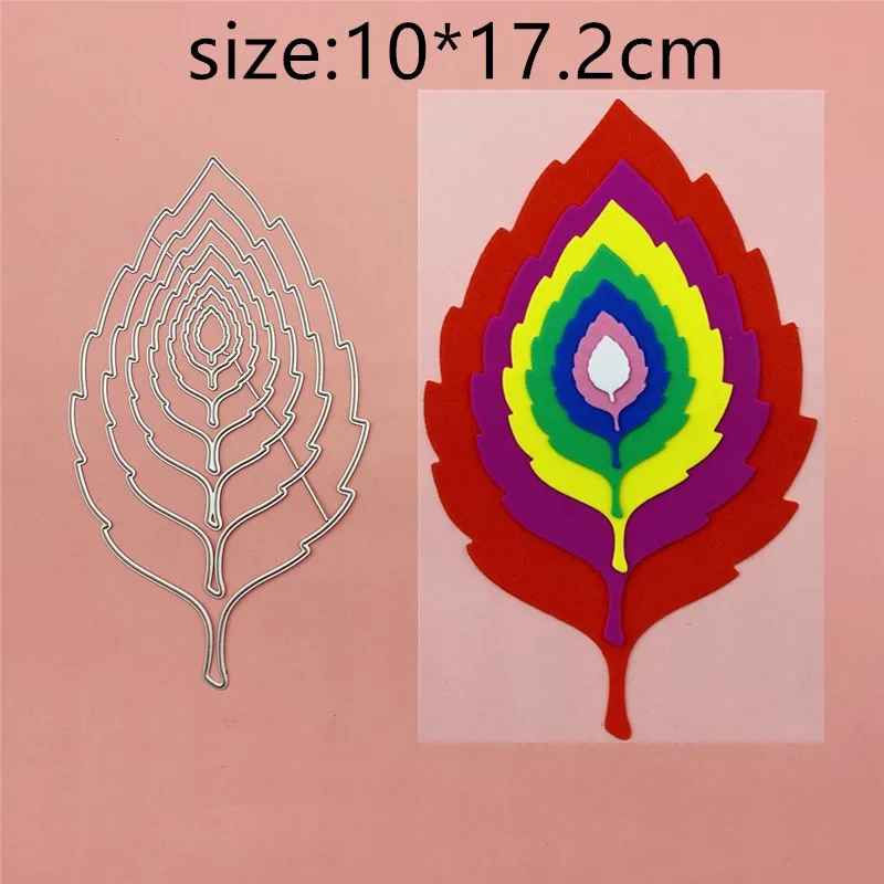 7Pcs Large Leaf Metal Cut Dies Stencils for Scrapbooking Stamp/photo album Decorative Embossing DIY Paper Cards