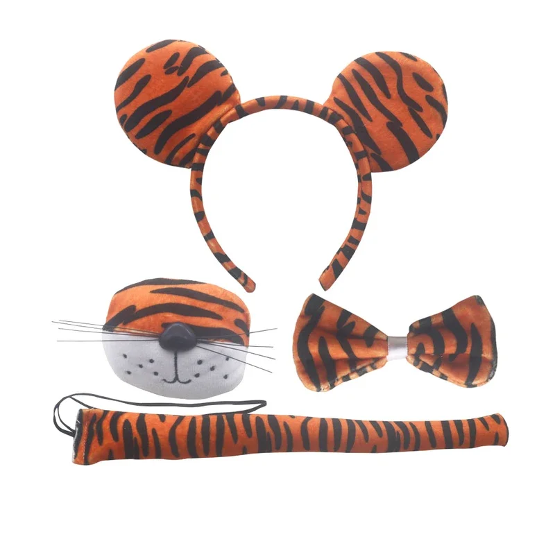 Baby Girls Tiger Halloween Costumes for Kids Jungle Animal Cosplay Dresses for Birthday Carnival Party Outfit with Ears Tail@0Z*