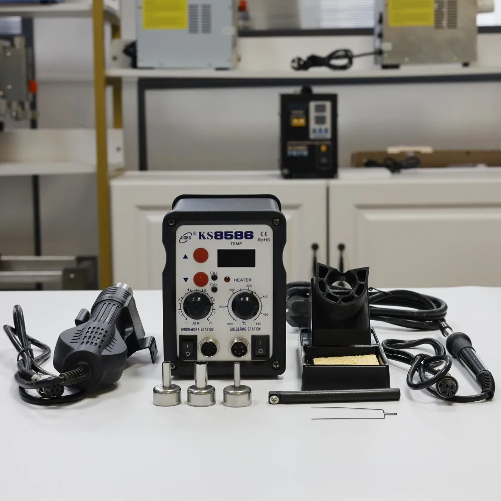 

KS-8586 Hot Air Gun Soldering Station 2-in-1 Hot Air Desoldering Station Mobile Phone Repair Hot Air Gun