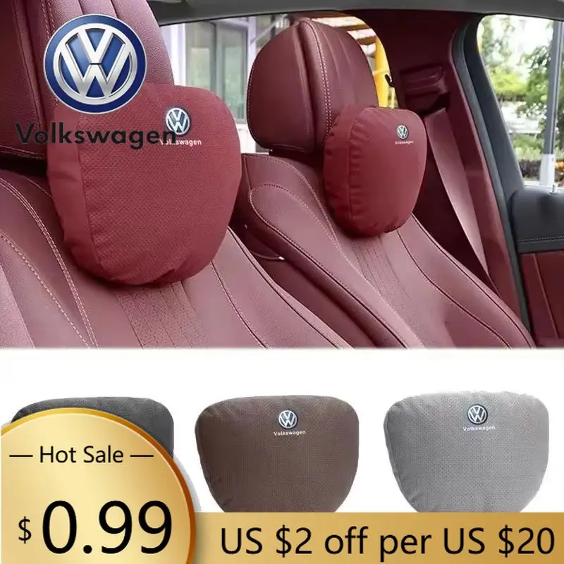

Подушка-подголовник из замши для сидений Volkswagen Golf, Passat, Jetta, Beetle, Tiguan, Scirocco, Touran