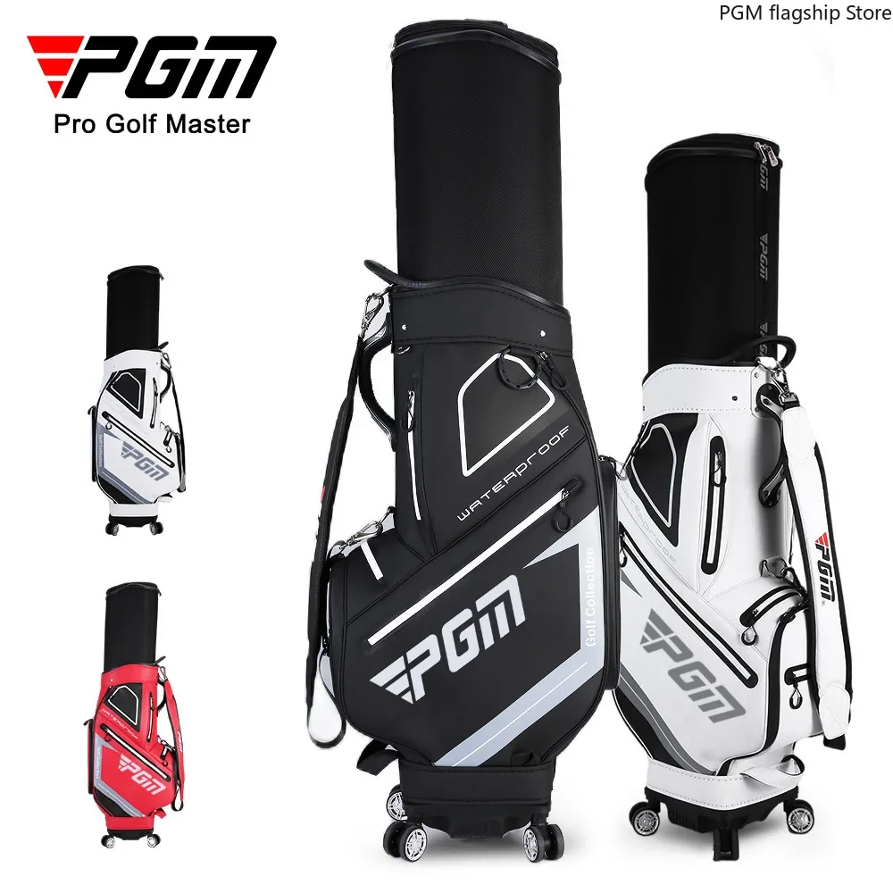 

PGM Golf Bag Men's Airline Checked Ball Bag Telescopic Bag Waterproof Four-Wheel Flat Push Bags QB098