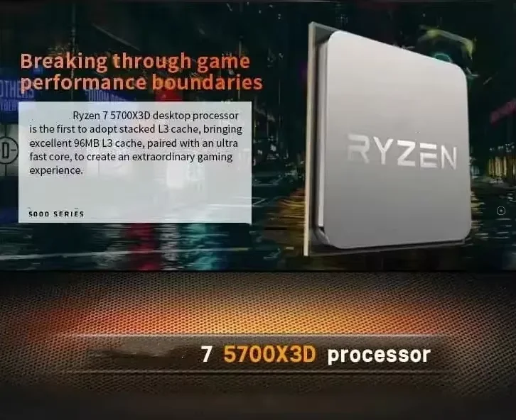 

New R7 5700X3D 5000 Series 8-Core 4.1 GHz Socket AM4 Thread CPU Processor New with fan Game Cache