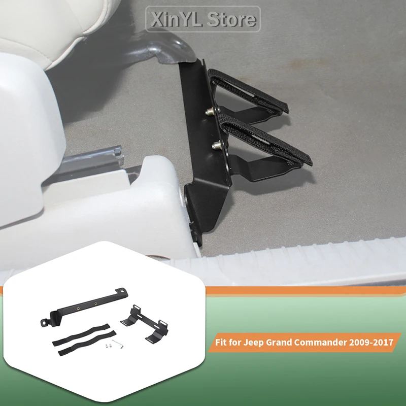 Car Front Under Seat Mount Bracket Holder Kit for Jeep Grand Commander 2009-2017 Black Auto Interior Accessories