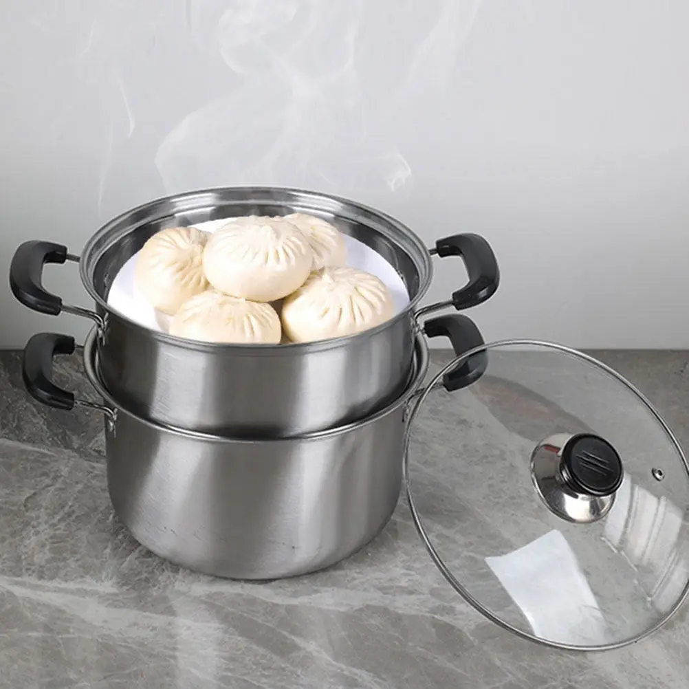 

1Set Stainless Steel Soup Steamer Pot Ergonomic Design for Easy Handling Perfect for Hot Pot Noodles Soup Stew Cooking Fast Heat