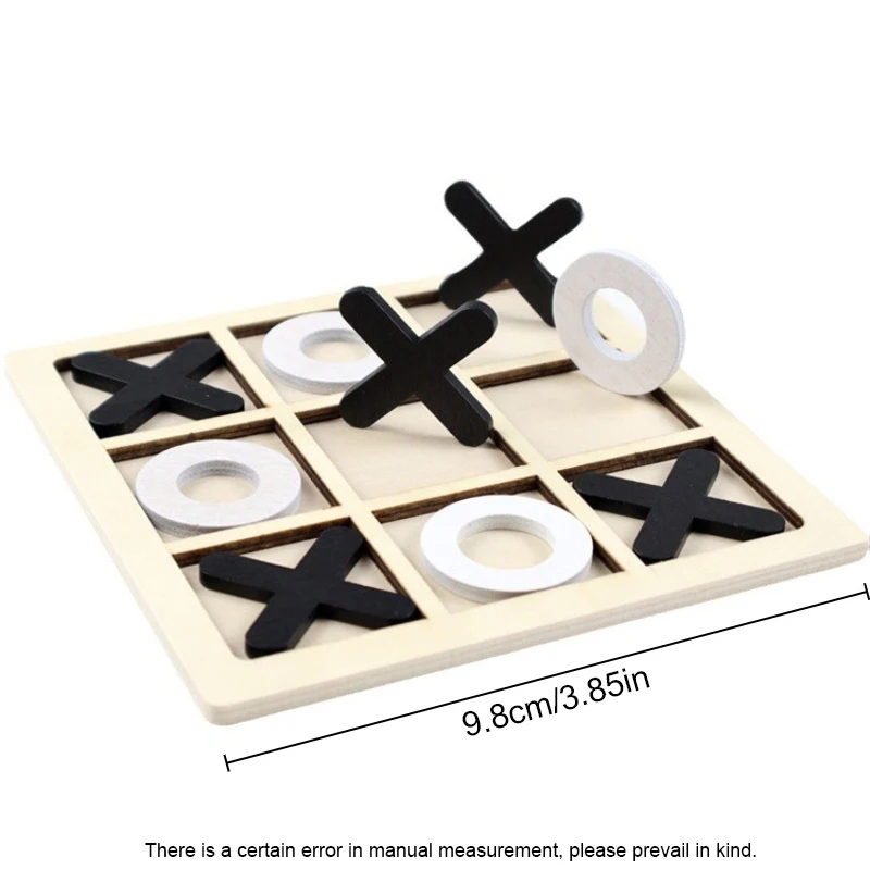 1 Set Wooden Tic Tac Toe Game - Standard Edition XO StrategyBoard Game for 2 Players, Brain Training Puzzle for Adults and Kid