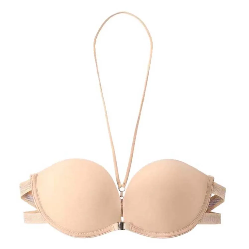 

Neck Strap Wireless Deep V Bra Strapless Anti-sagging Brassiere for Women Gathered Breasts Close-fitting Seamless Bras