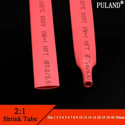 1~10m 2:1 Red Heat Shrink Tube Diameter 0.6mm ~ 80mm Polyolefin Tubing Sleeving Wrap Wire DIY Repair Cable Protecctor