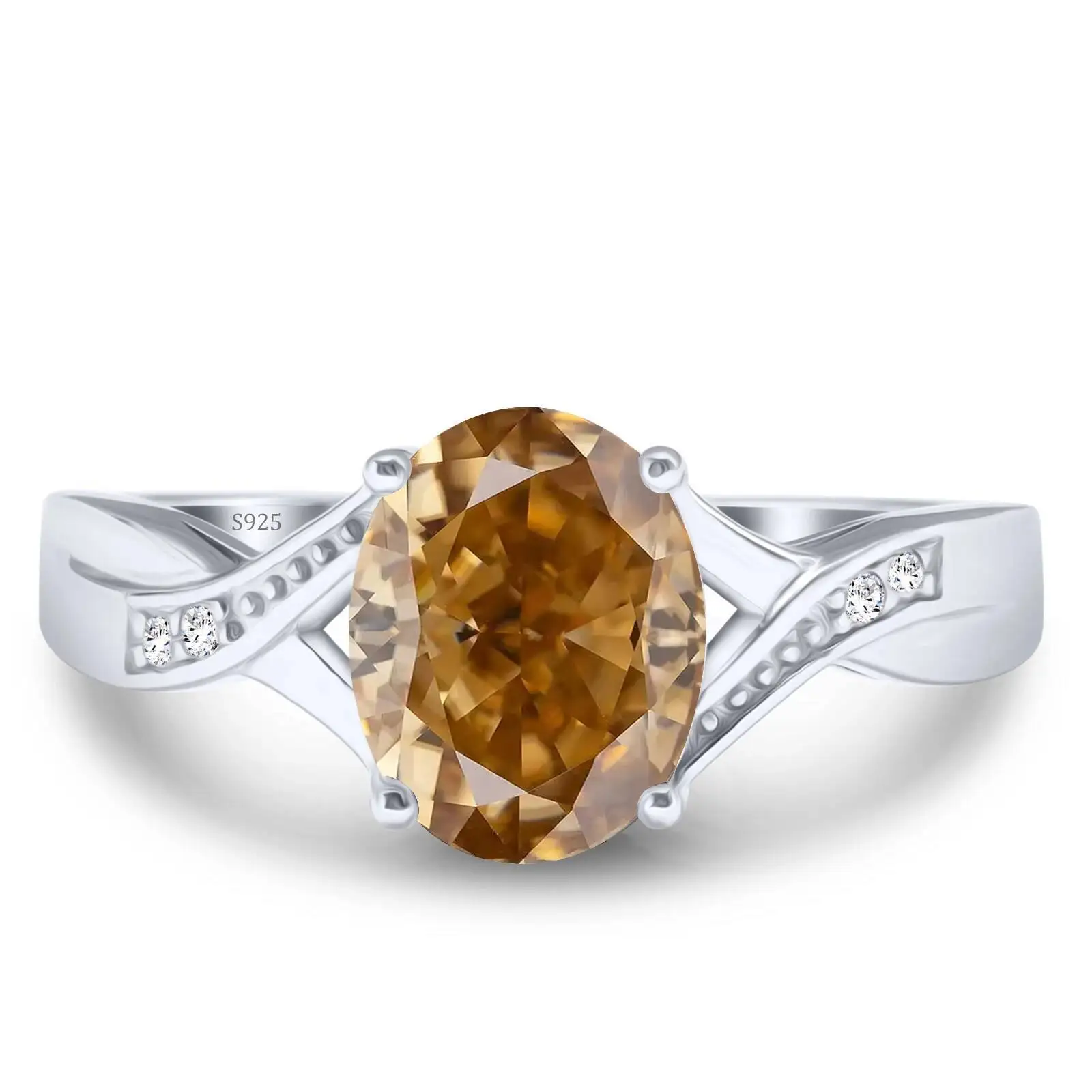 2CT Moissanit Feenartige Zierliche Anhänger für Damen S925 Reines Silber Verlobungsring Hochzeit Feiner Schmuck Farbenfrohe Ringe – Detail 13