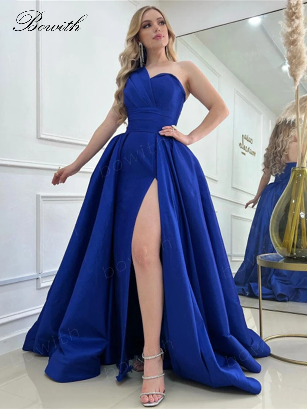 

Bowith Royal Blue Evening Party Dress One Shoulder Evening Gown for Women Elegant Party Dresses for Women 2023 vestido de noche