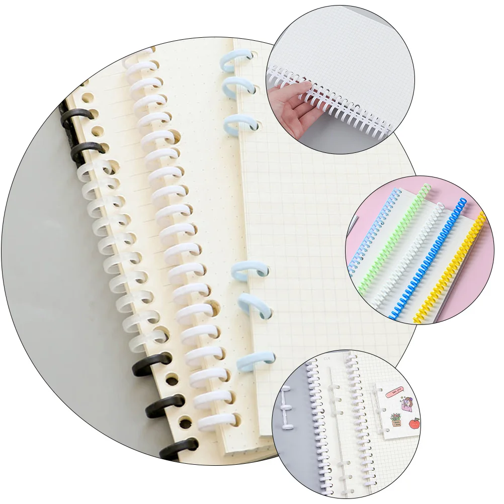 

10 Pcs Binding Strip for A4 B5 Paper Plastic Notebook Coil Loose Leaf Circles Spiral Ring Office Supplies