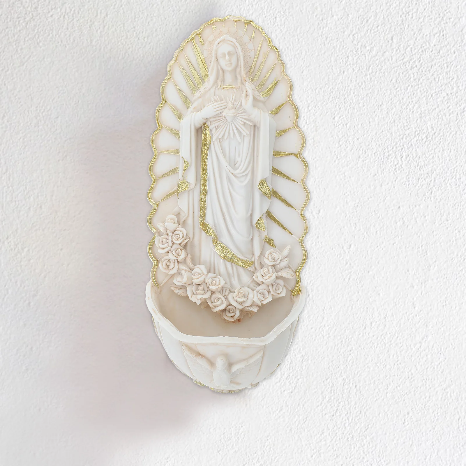 

Resin Catholic Holy Water Font Wall Decor for Church Creating Peaceful Atmosphere Holy Water Font Church Wall Hanging Decor