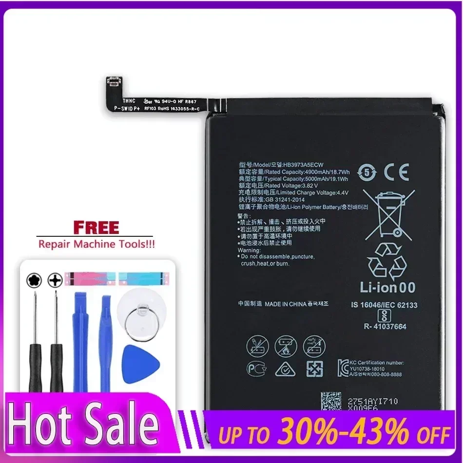 5000mAh HB3973A5ECW Battery for Huawei Honor Note 10 RVL-AL09 RVL-AL10 Mate 20 X 20X Mate20X EVR-AL00 Honor 8X Max Bateira