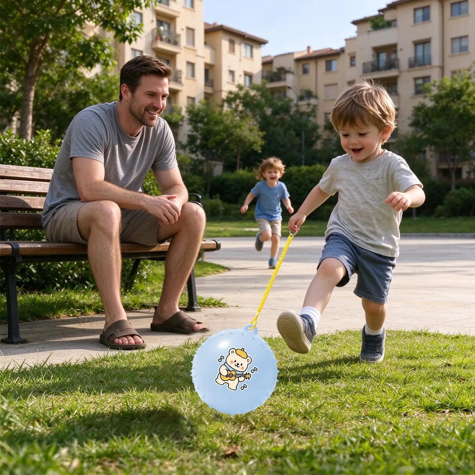 Tether Ball Set Elastic Sports Bouncy Game With String Tetherball Equipment For Home Backyard Garden Playground Park School
