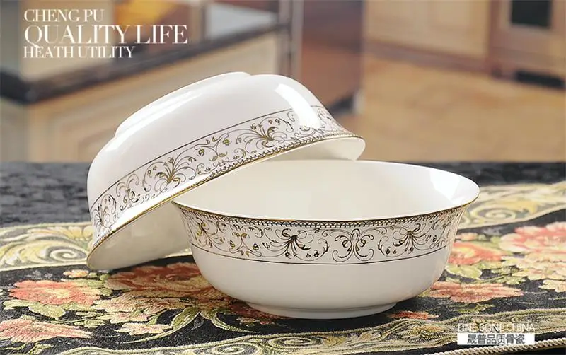 3pcs, 6 inch, gold butterfly banding, bone china serving bowls, porcelain japanese soup bowl for dinner serving, cooking tool