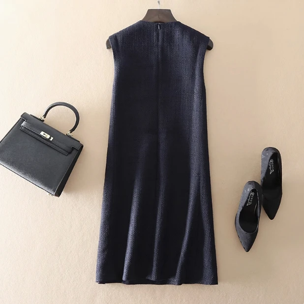 Camada de base de lã solta feminina Dr Svel A-Line Midi Saia redonda Ne Pure Color Commute Sle Primavera Verão Dr