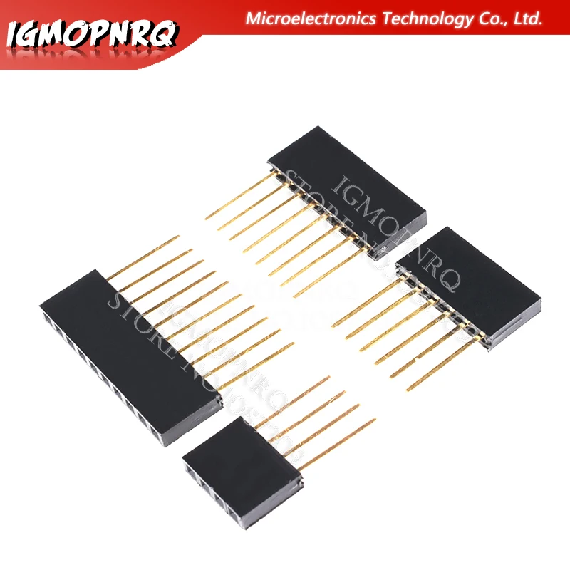 100pcs 2.54mm Single Row Female Long pins 11mm Breakaway PCB Board Pin Header socket Connector 2/3/4/6/8/10/15PIN For Arduino