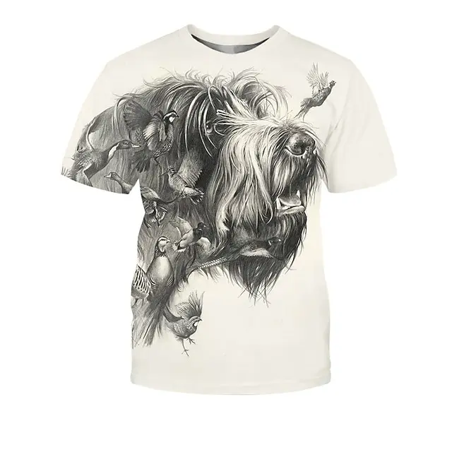 Animal Dog Golden Retriever 3D Print O-Neck T-shirts Men Vintage Short Sleeve Fashion Streetwear Harajuku T Shirt Unisex Clothes