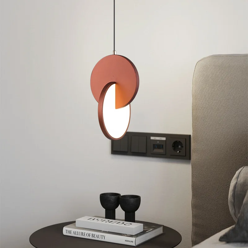 Minimalist Gold Silver Geometric LED Pendant Lamp Modern Hanging Light for Kitchen Dining Bedroom Living Room Home Decor