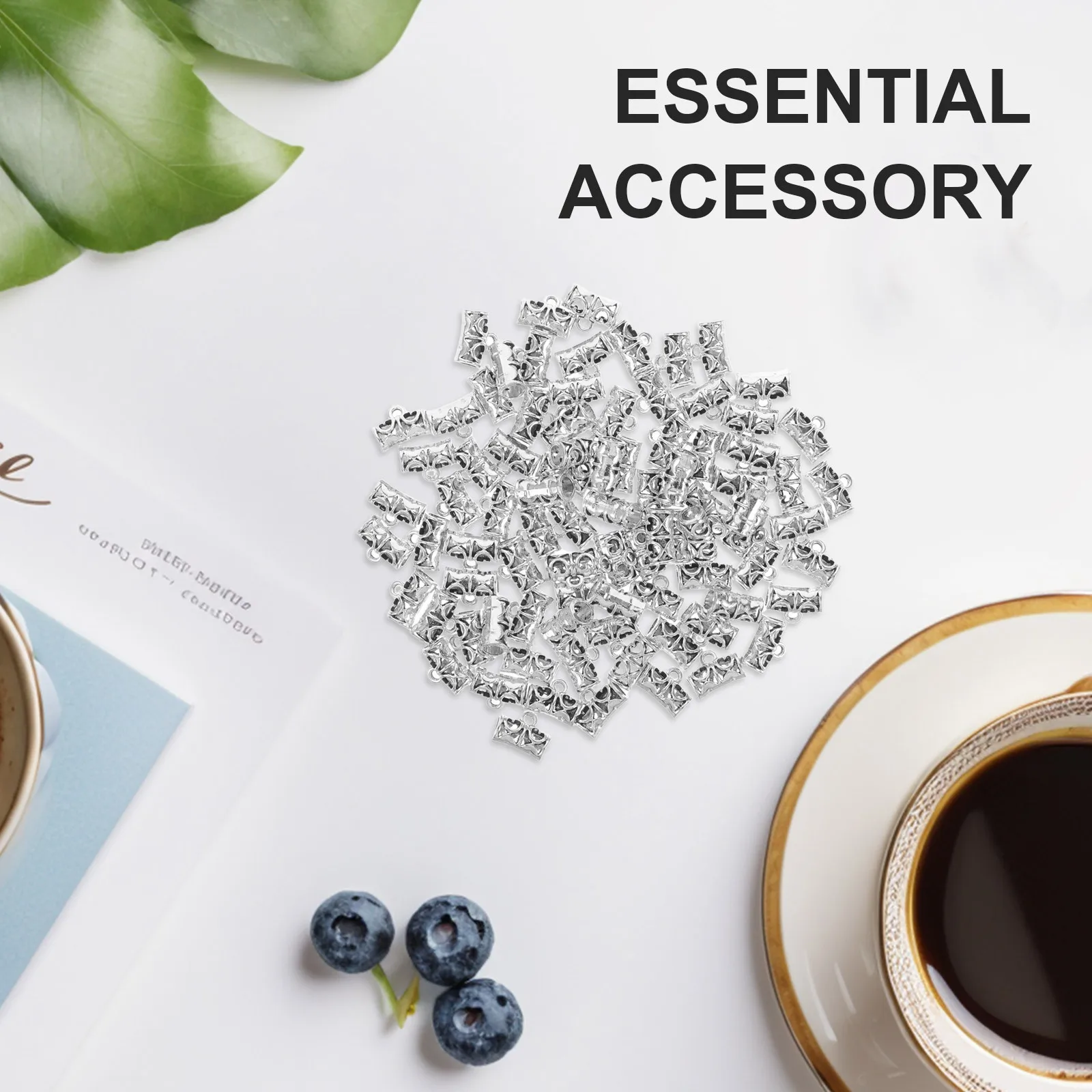 85 piezas de pulsera de aleación, cuentas de fianza, conector de tubo, dijes para fabricación de joyas