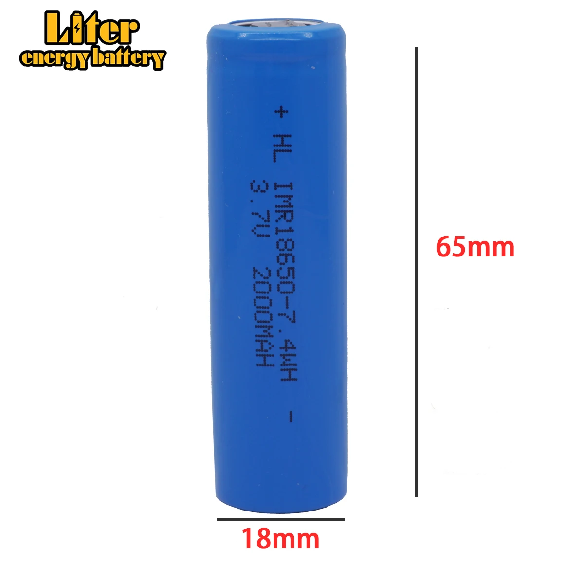 18650 3,7 V 2000 mAh wiederaufladbarer Akku, langlebiger Akku, geeignet für Taschenlampen, Ventilatoren und Solarlampen