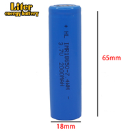 18650 3.7V  2000mAh Rechargeable Battery Durable Battery Suitable For Flashlights, Fans And Solar Lamps