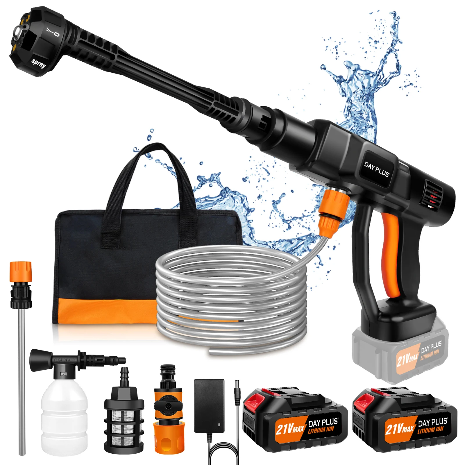 Cordless Pressure Washer, Portable Power Washer with 4.0Ah Battery 6-in-1 Nozzle, Handheld Brushless High-Pressure Car Washer image 3