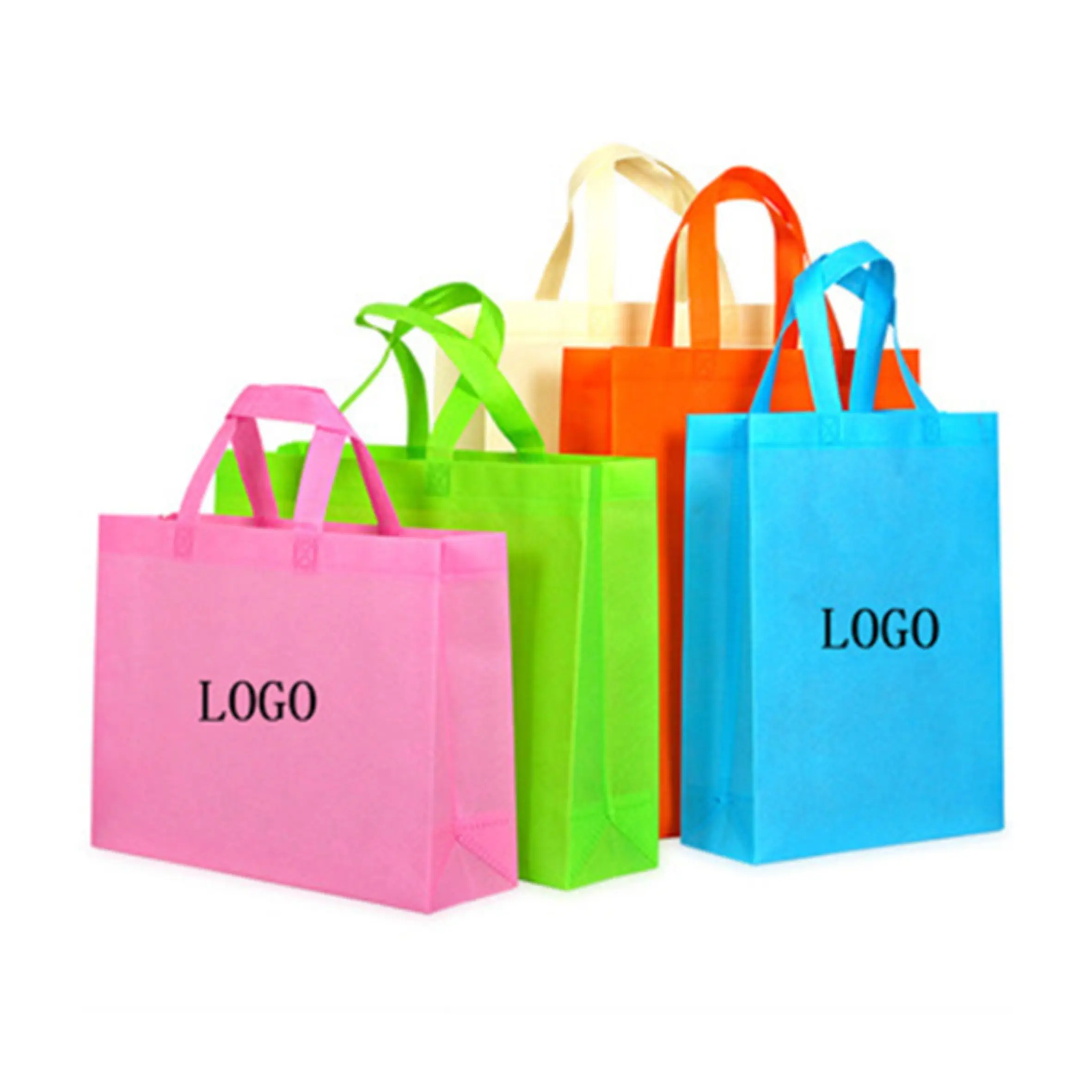 Reusable Non - woven Shopping Bags, Eco Friendly, Custom Logo Fabric, Portable, Wholesale