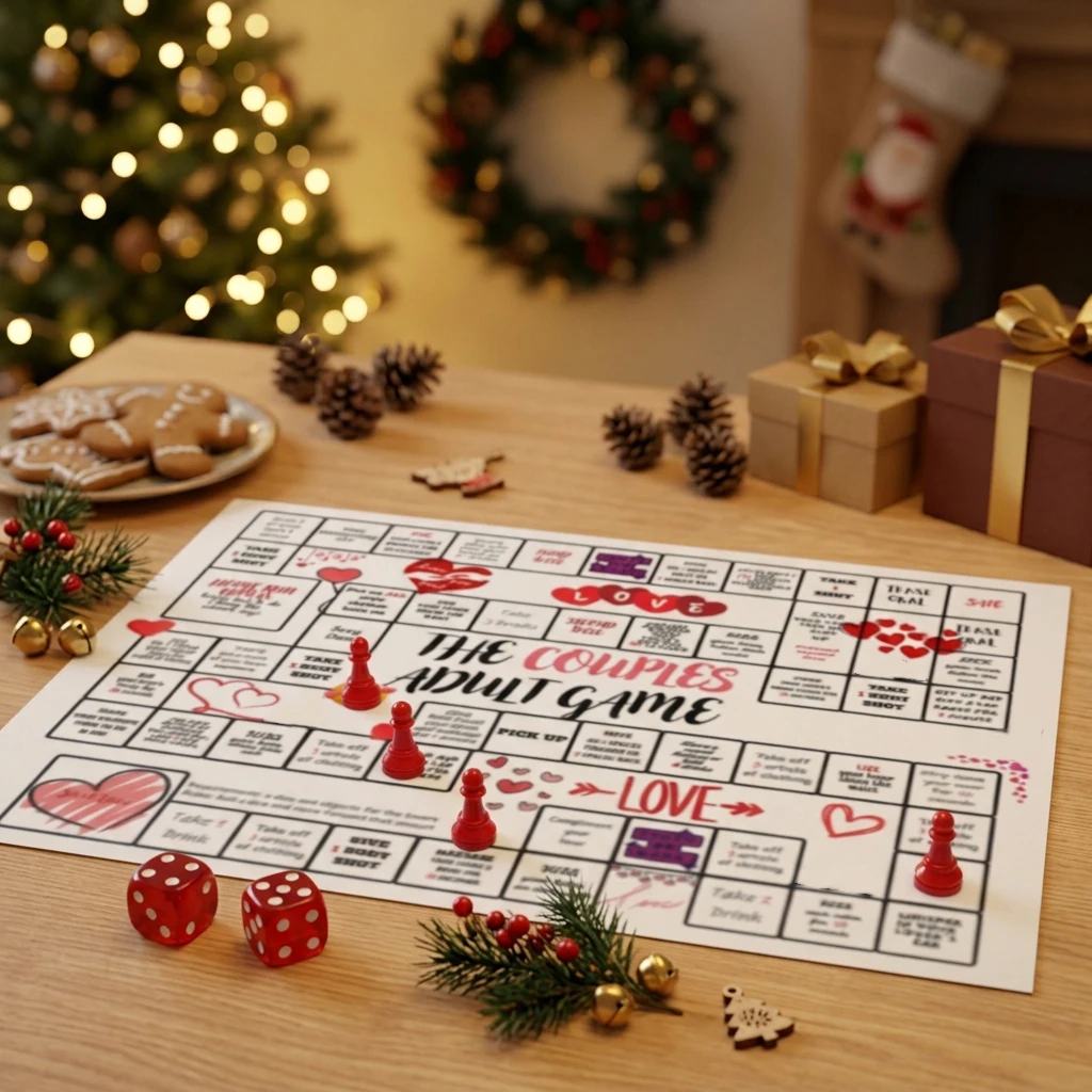 Couples Adult Party Game Set 1 Paper Sheet 2 Dice 5 Pawns Romantic Date Night Relationship Truth or Dare Interactive Activity