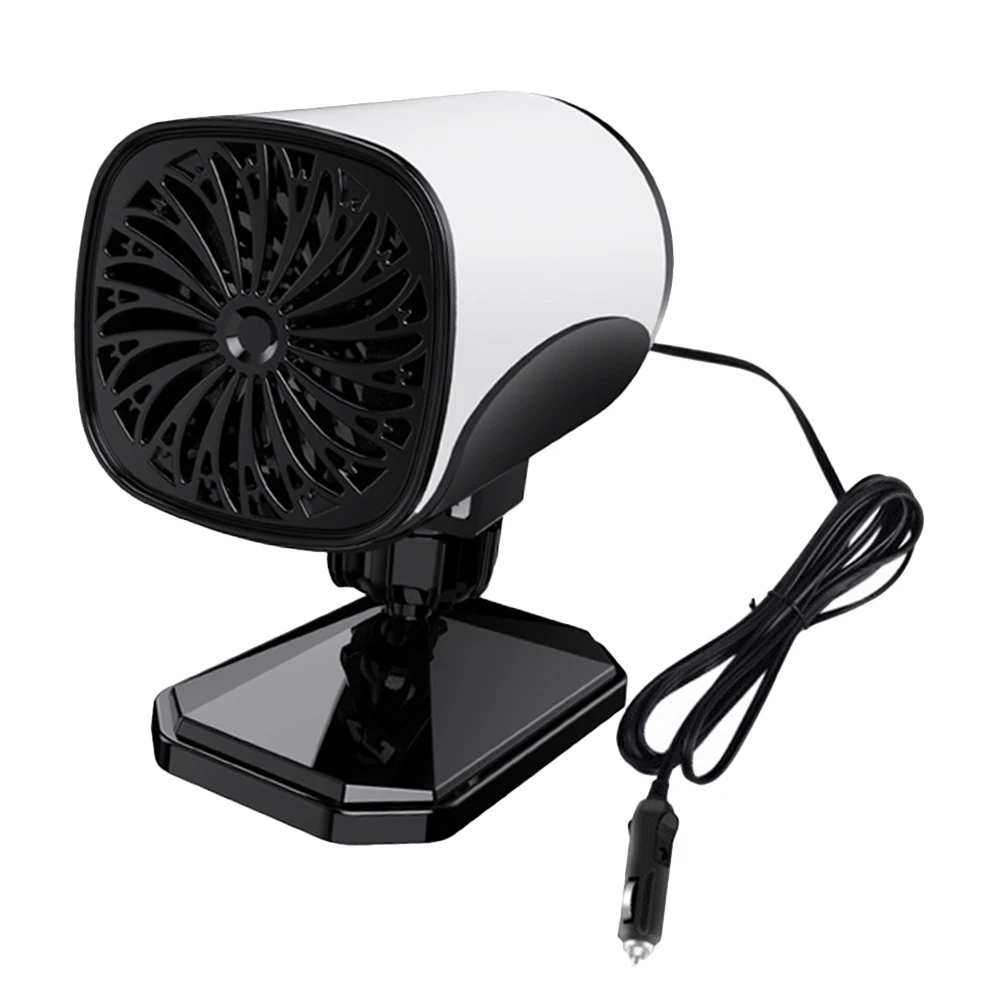 

12V Car Heater Fan Electric Heating Machine Automotive Defogger Small Size Quick Warm Wind Portable White Color Car Interior