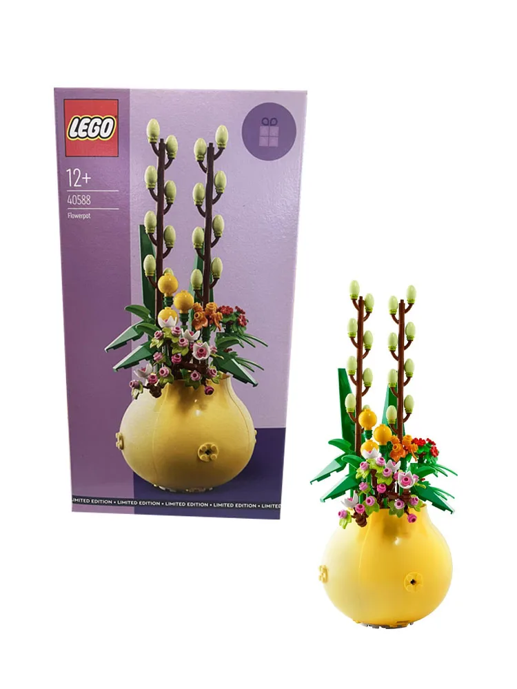 

Lego 40588, шикарный цветочный горшок, растение, украшения для цветов, детские и игрушки для девочек, подарки, головоломки, сборка строительных блоков