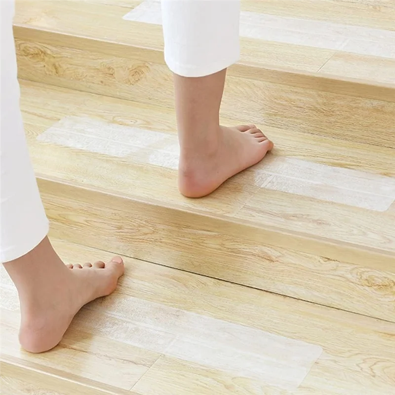 

CTHO-Transparent Non-Slip Stair Treads Tape For Wooden Steps 4X24inch 15 Count Clear Safety Anti Slip Stair Grips