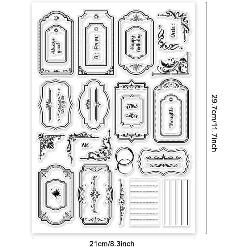 1 szt. Rogów w stylu Vintage z przezroczystymi znaczkami do robienie kartek roślin w stylu Retro silikonowa przezroczysta pieczęcie 8,3x11,7 cala do