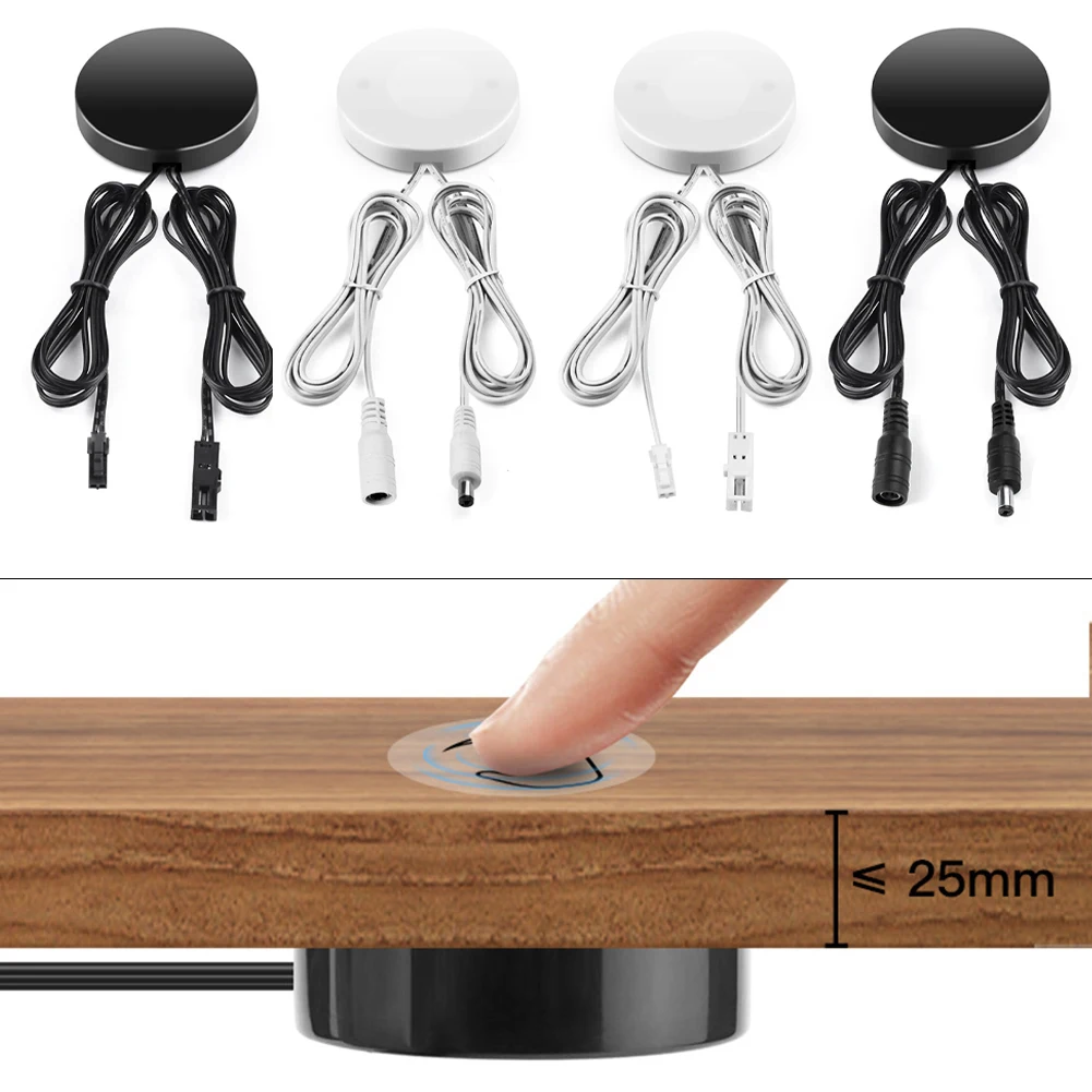 

Convenient Lighting Control Home Lighting Cabinet Dimmer Switch 12V-24V Switch Easy To Install Penetrated Wood Thickness ≤25mm