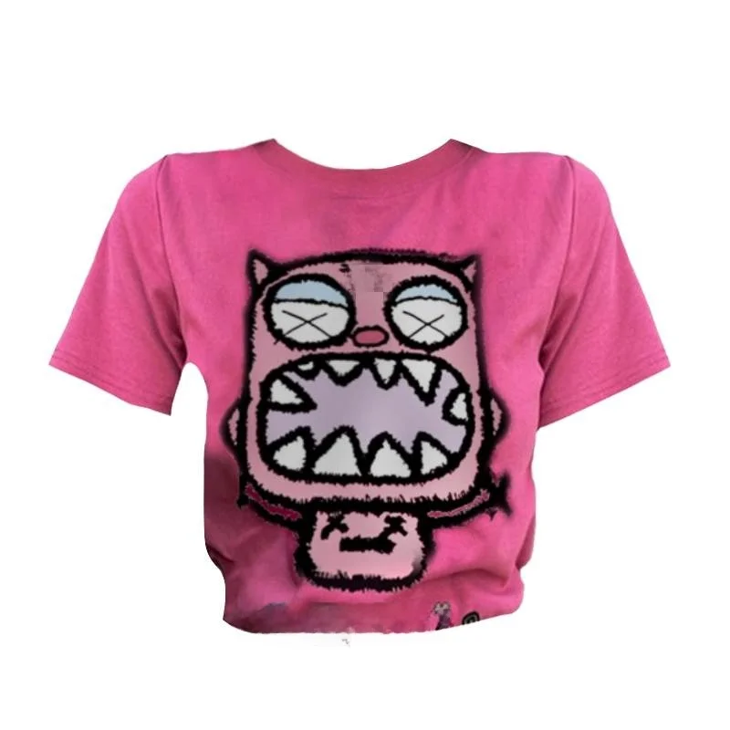 

Футболка больших размеров 200, летний топ Sweet And Spicy Girl Street Sle, круглый летний топ для женщин