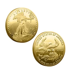 Statue of Liberty Souvenir Coin Collection Metal Three Dimensional Relief Commemorative Medal Emblem