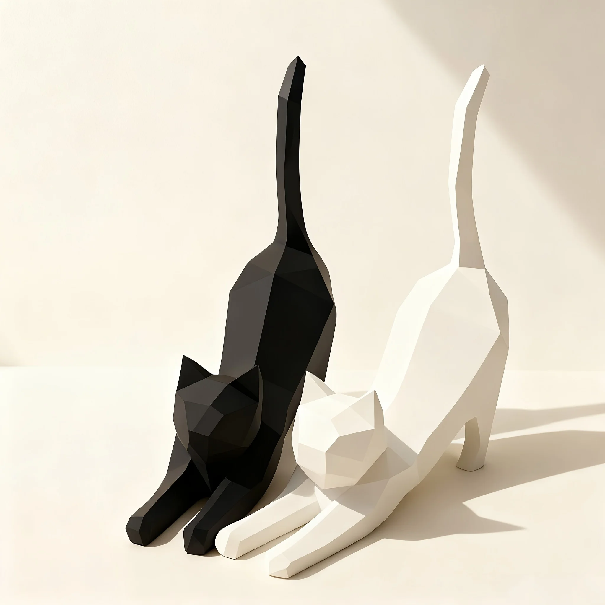 3D Printed Cat Model Ornament, Minimalist Style with Smooth Lines, Elegant and Generous
