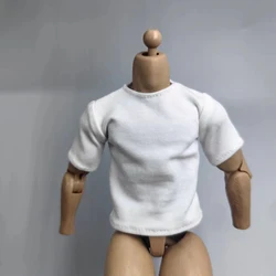 1/6 Scale Men Male White Short Sleeve T Shirt Models for 12''Bodies Figures Toys Gifts Collections