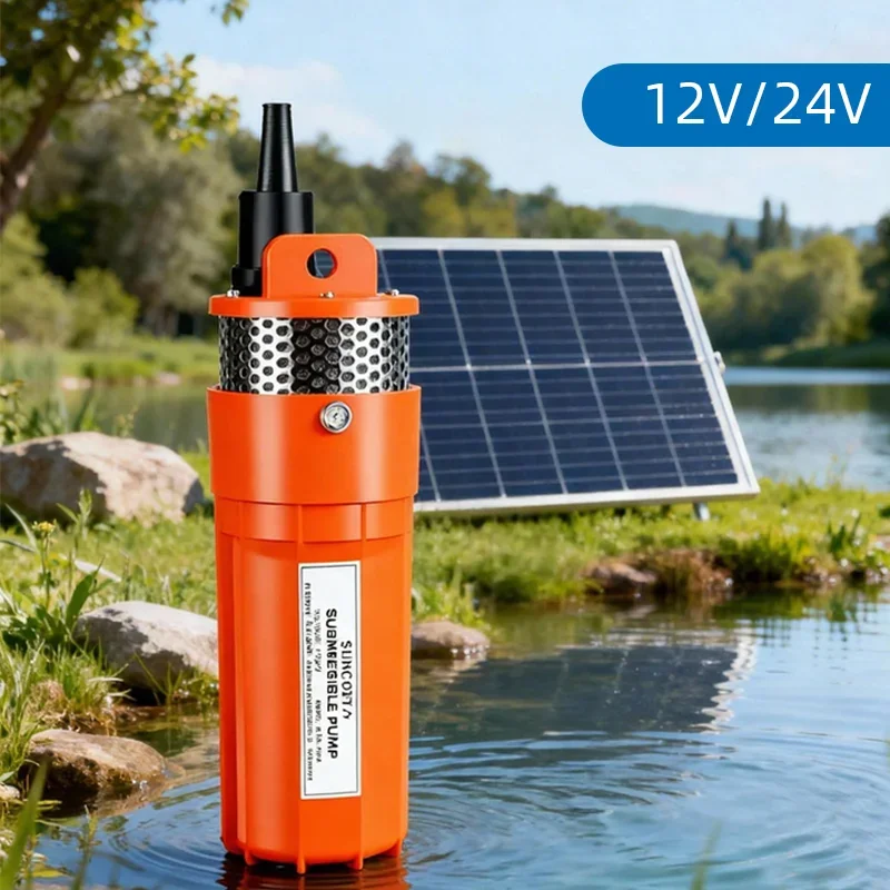 

24 В постоянного тока, погружной насос для глубоких скважин на солнечной энергии, 70 м, сверхподъемный насос для орошения сада, фермы, водоснабжение, домашнее использование