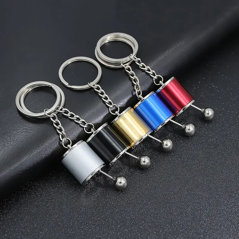 Creative car 6 Speed Gearbox Gear head Keychain Manual Transmission Lever Metal Key Ring Car Refitting Metal Pendant keychain