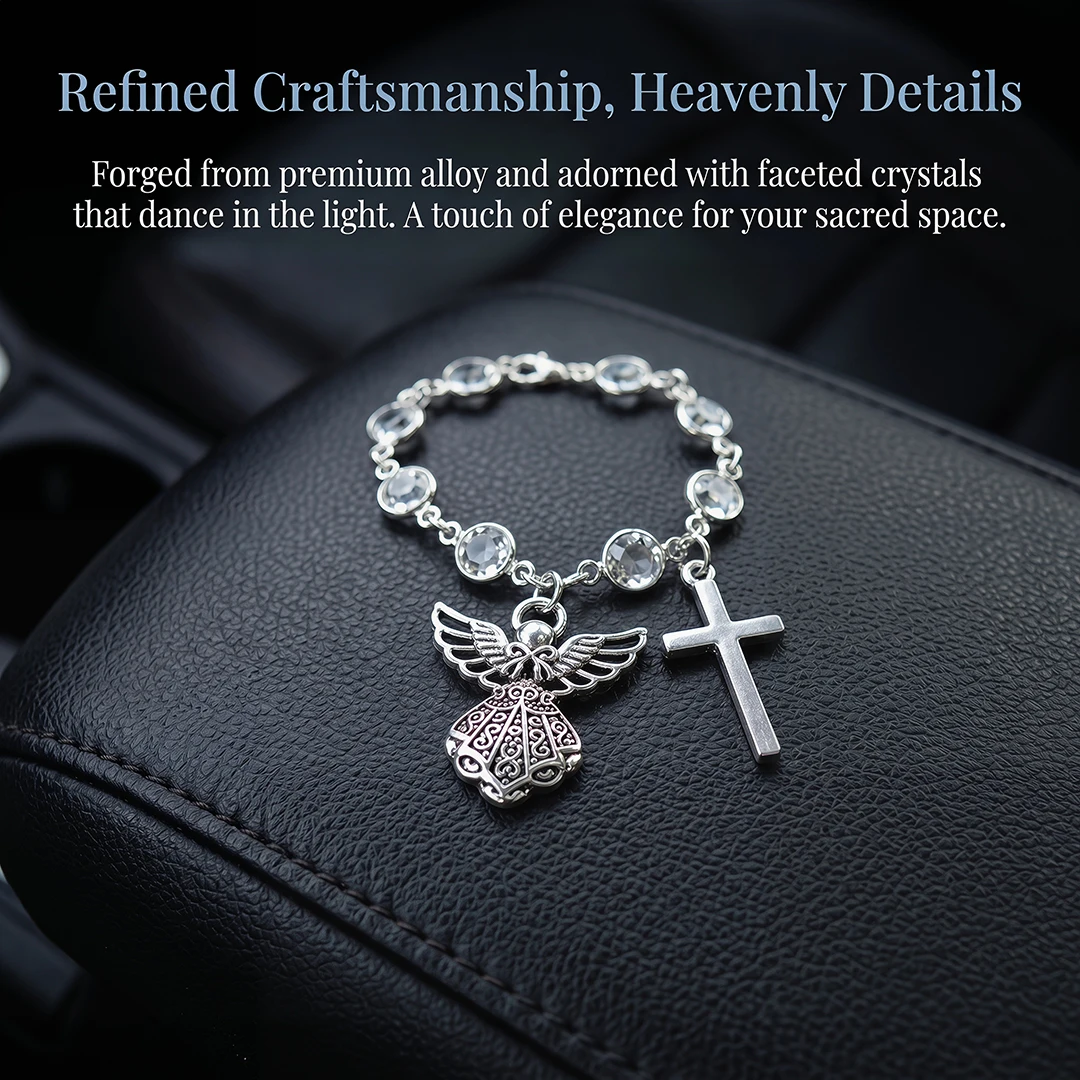 Sparkling Crystal Angel Cross  - Car Accessories Must Have review and price