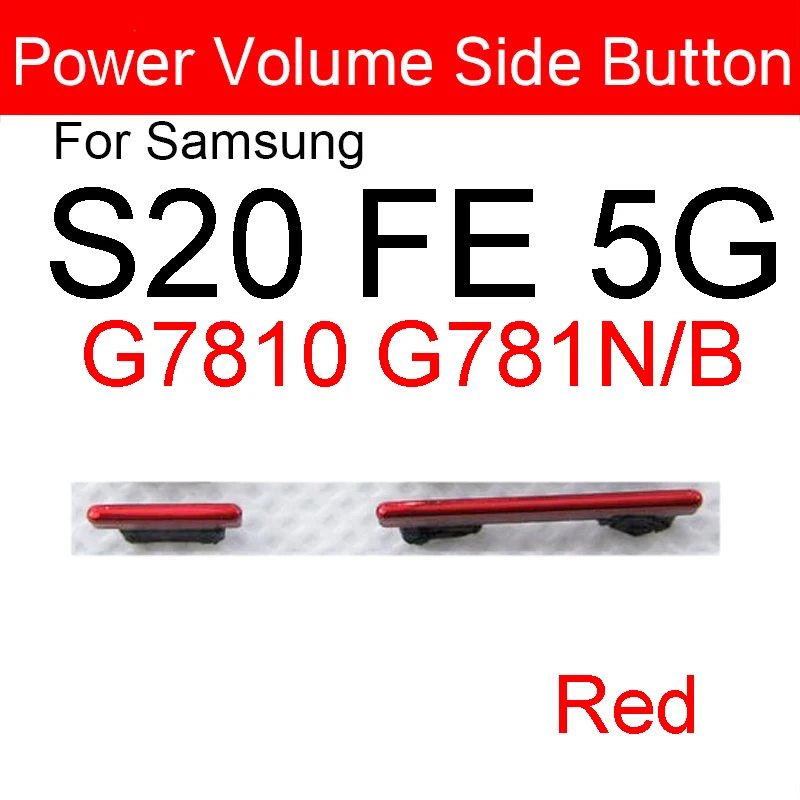 1Set(2pcs) Volume Power Button For Samsung Galaxy S20 FE 5G G7810 G781N/B Volume Button + Power On Off Side Key Repair Parts