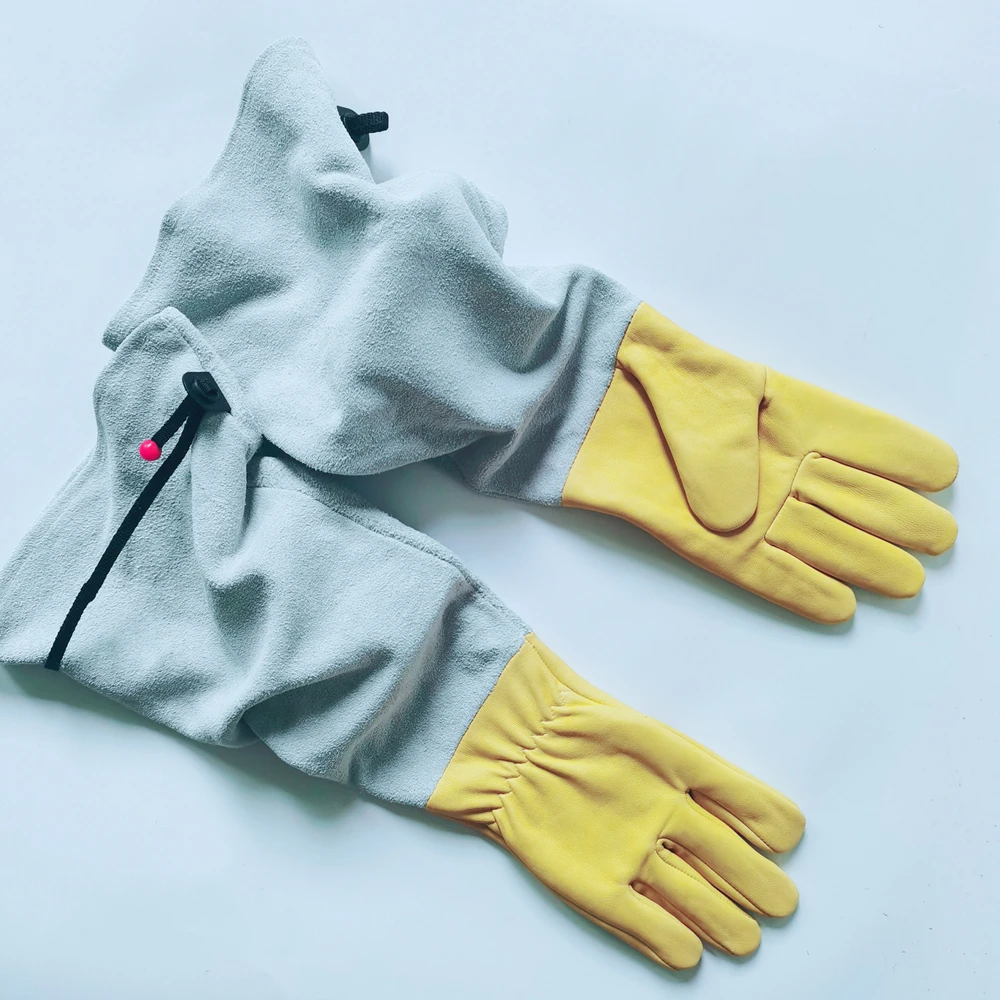 High Quality Garden Gloves Goatskin Cow Leather Horticultural Labor Protection Gloves, Stab-proof Gloves, Beekeeping Gloves