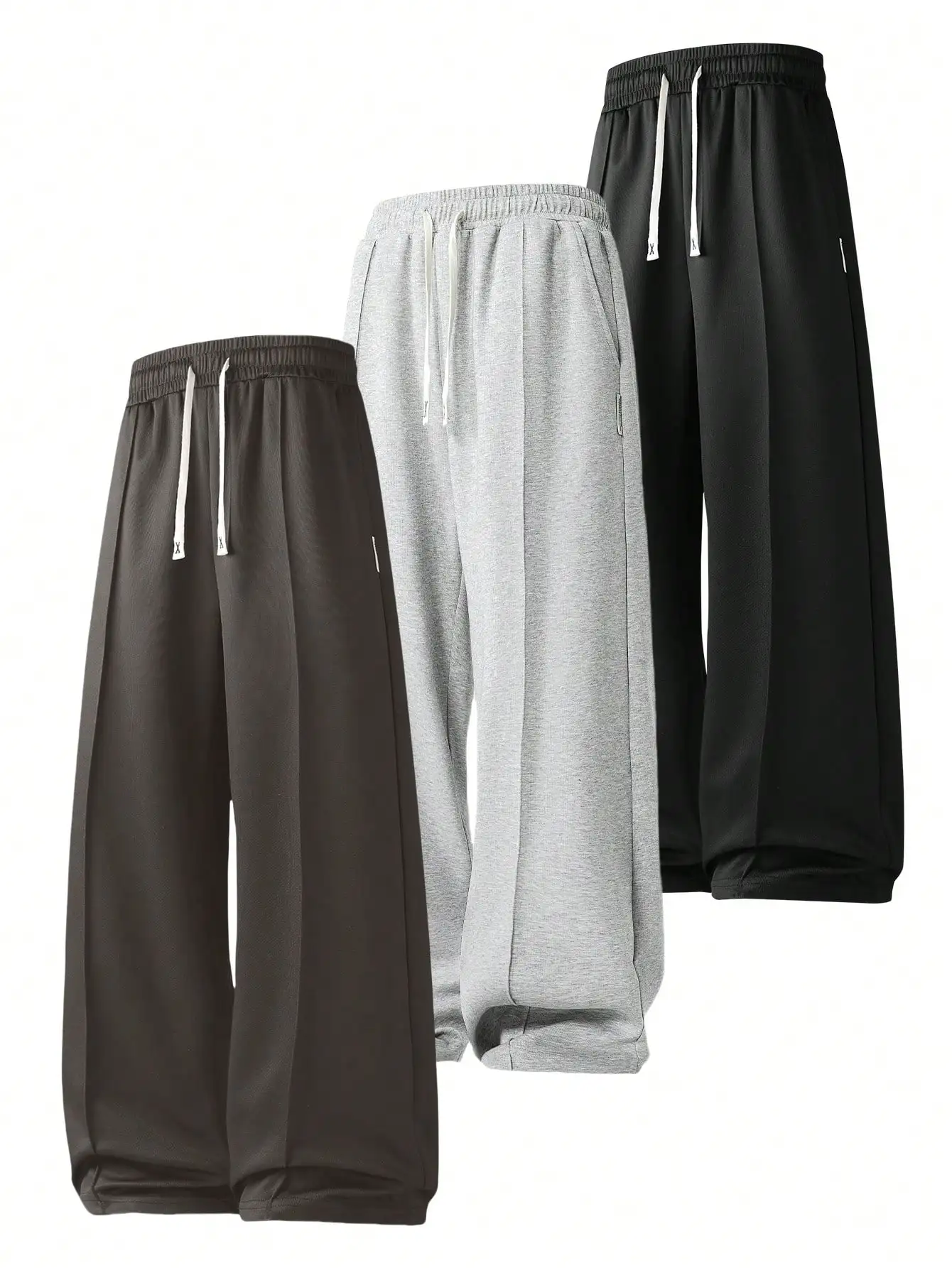 

Мужские спортивные брюки свободного кроя с широкими штанинами и завязками на талии, весна-лето