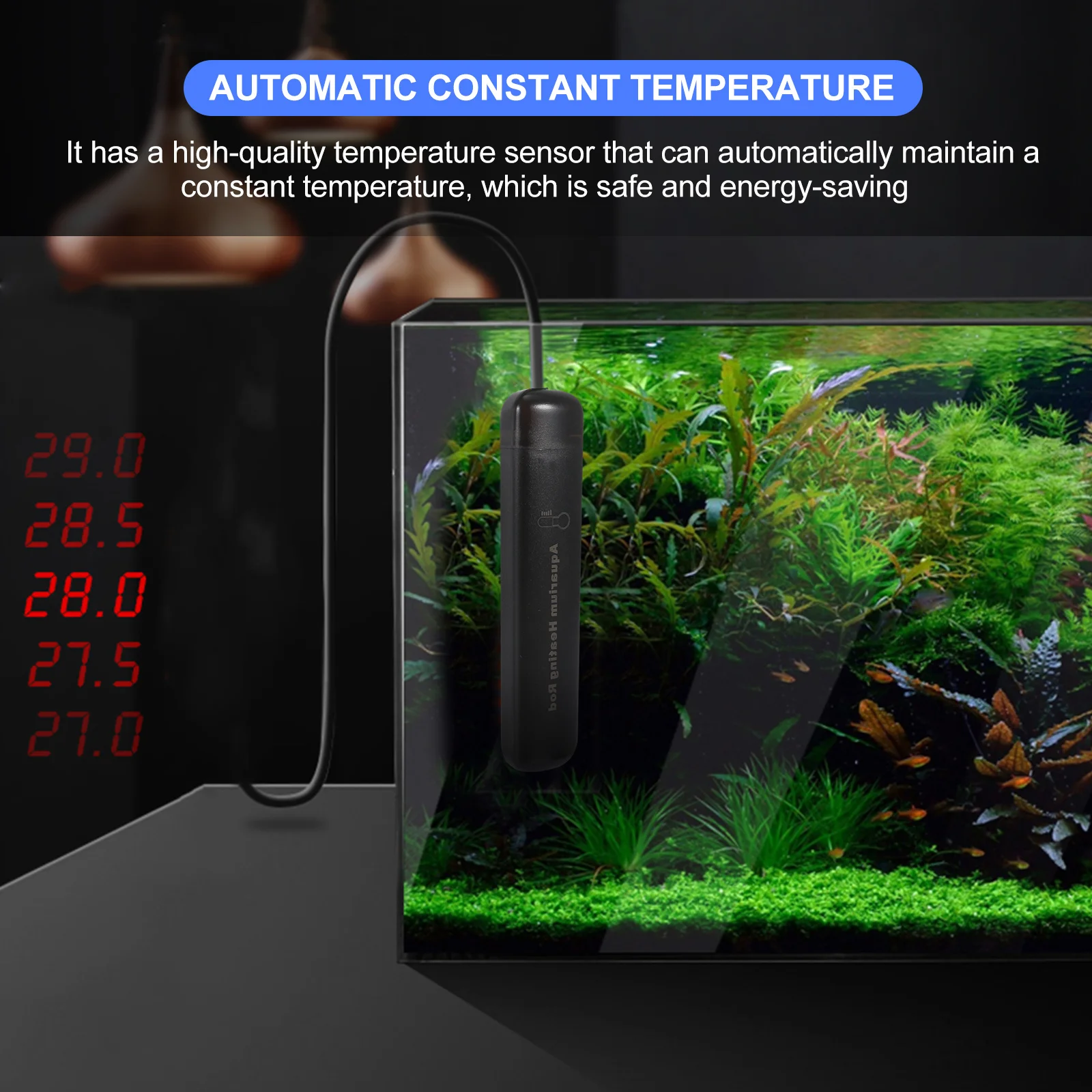 

1Set Fish Tank Portable Heating Rod Aquarium Heater Automatic Explosion Proof Quartz Glass Constant Temperature Heater
