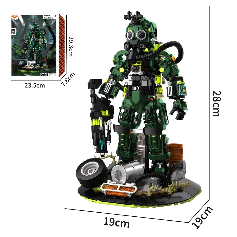 MOC 1271PCS Xeno Striker Building Blocks Kit Assembled Mech Warrior toys  Future Sense Desk Ornament For Kids Adult Xmas Gift